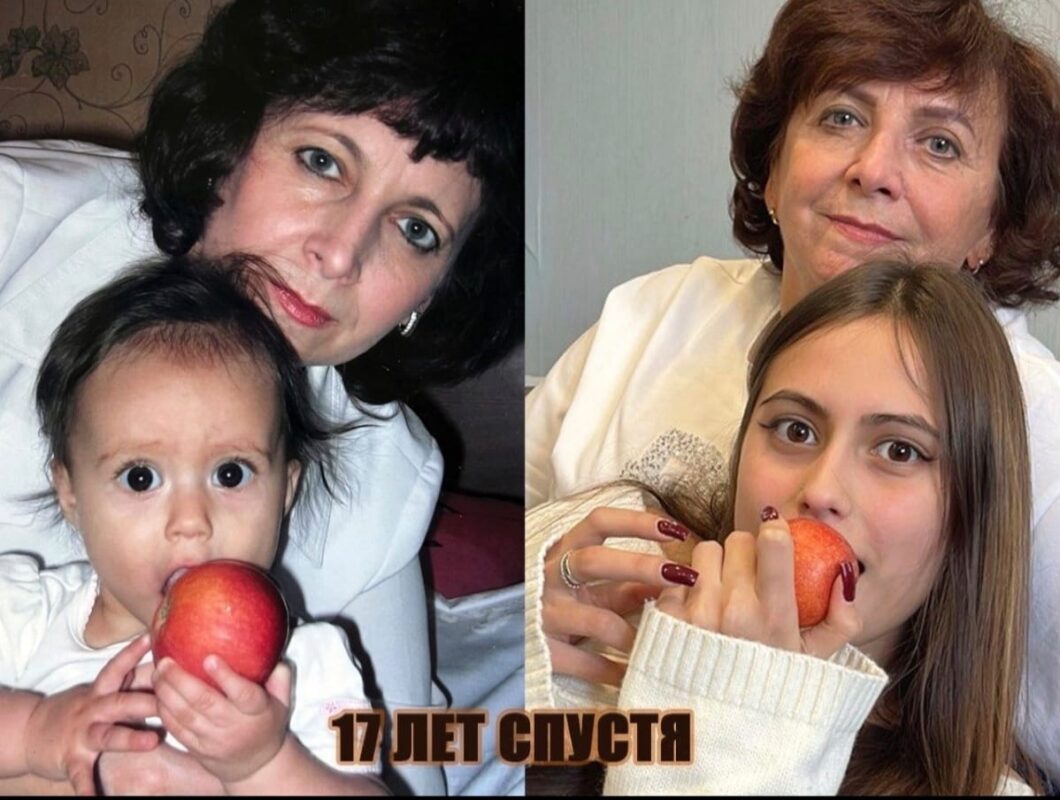 Ирма Карловна с внучкой. Повторили фото из семейного архива