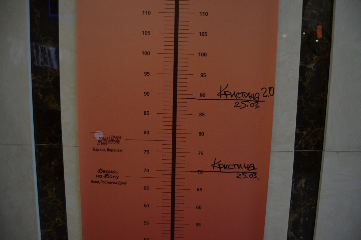 Отметка на книгометре в первый день фестиваля – 89 см