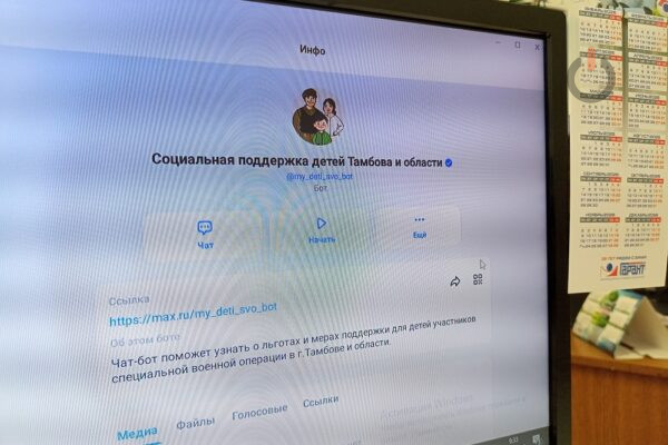 Чат-бот в МАХе расскажет тамбовчанам о мерах поддержки для детей участников СВО