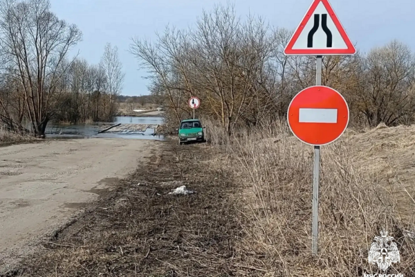 Спад уровня воды начался на реках Тамбовской области, но мосты остаются затопленными
