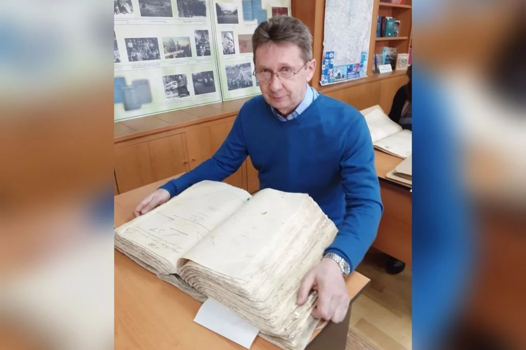 Работа в архиве. Фото из личного архива О. Абоносимов