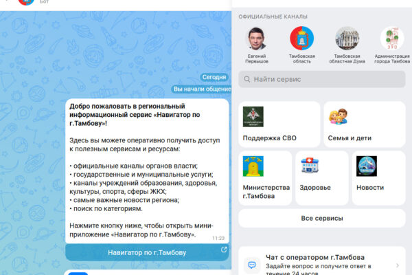 В Тамбовской области запустили чат-бот «Навигатор» на базе мессенджера Макс