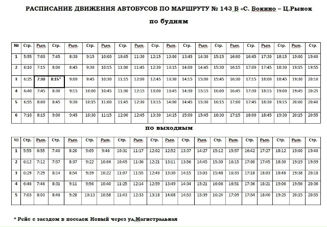 Расписание автобусов