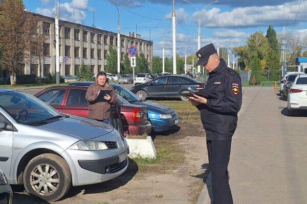 В Тамбове во время рейда зафиксировали нарушения парковки на зеленых зонах